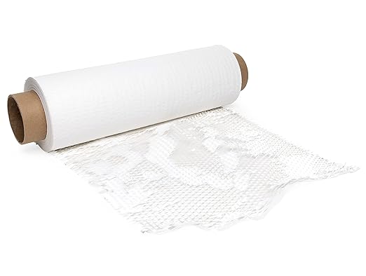 IDL Packaging 15.25" x 300' Refill Roll (Pack of 1) for MP-300W HexcelWrap Honeycomb Packing Paper Station, White - Natural Kraft Paper with Interlocking Slit Design for Shipping and Moving