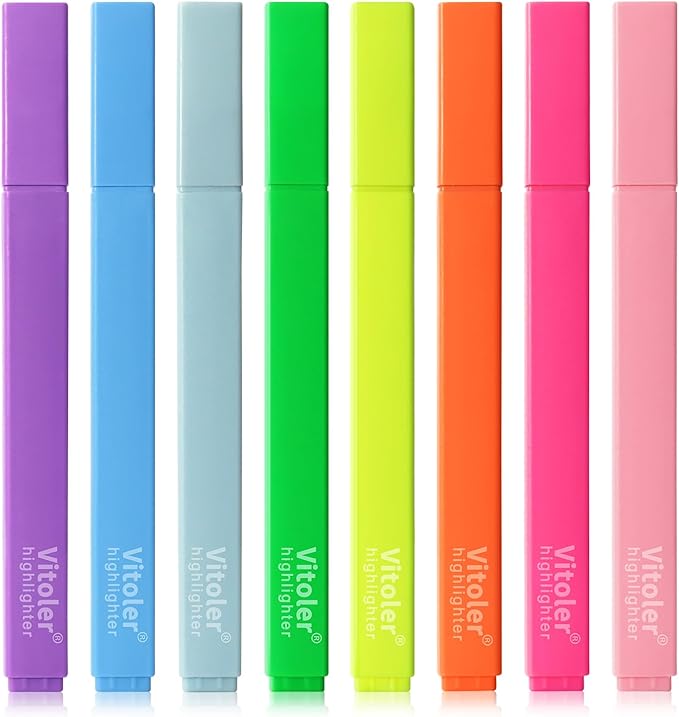 Aesthetic Highlighters,8pcs Bible Highlighters,Vibrant Colors, Cute Highlighter Assorted Colors, Cute Markers Back to School Supplies