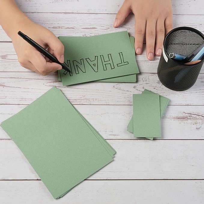 50 Sheets Blank Cardstock Paper 250 GSM Thick Heavy Cards Stock for DIY Art Projects, Card Making, Postcards, Greeting Cards, Birthday Party, Wedding Invitation (Sage-Green, 5x7 inches)