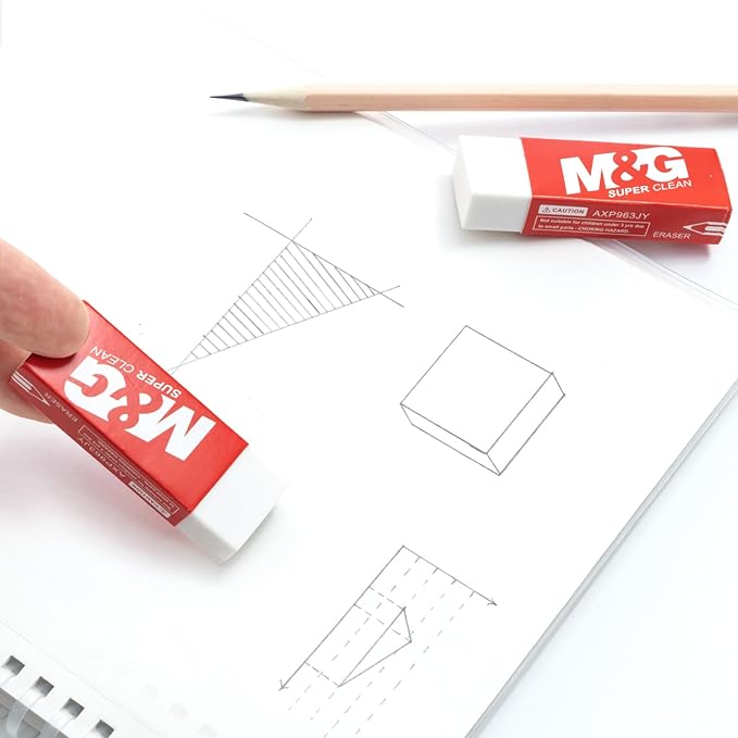 M&G Pencil Eraser for Kids, 20 Pack, White Erasers Bulk, Erasers for Artists, Drawing Erasers for Sketching, Large Eraser, Pencil Erasers, Art Erasers for Drawing, School Erasers Office Supplies