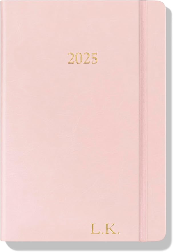 Wykeham's Executive 2025 Daily Journal Planner – Customization Available (Personalized Rose, 8.5"×5.5")