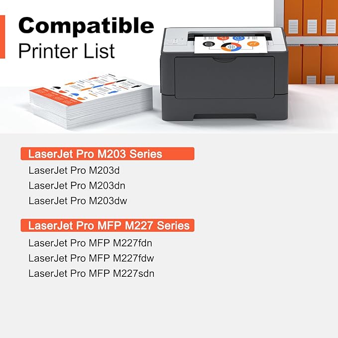 v4ink Compatible 30X Toner Cartridge Replacement for HP 30A 30X CF230X Toner High Yield Black Ink with chip for use in HP Pro MFP M227fdw M227fdn M227sdn M227 M203dw M203d M203dn M203 Printer