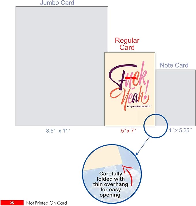 NobleWorks - 1 Funny Women's Birthday Card - Hilarious Bday Greeting Card with Envelope, Sassy Celebration - Eff Yeah C6405BDG