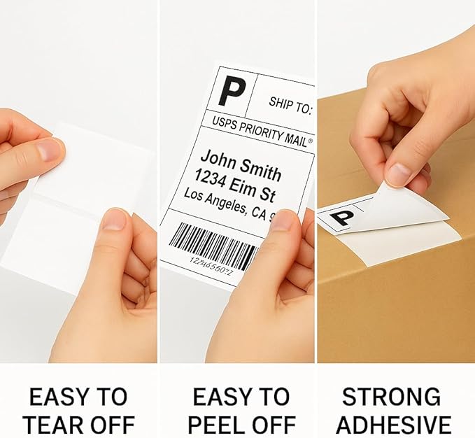 Compulabel 4" x 6" Direct Thermal Labels, White, 3" Core, Perforated, Permanent Adhesive, 1 Rolls, 1000 Labels per roll, 1000 Total