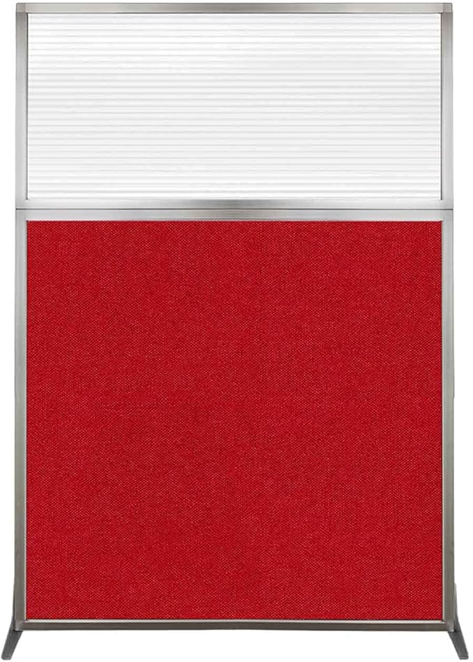Versare Hush Screen Portable Room Divider | Workstation Wall Divider | Freestanding Privacy Hush Panels | Clear Fluted Windows | Fabric Office Divider Screen | Great for Room Separation