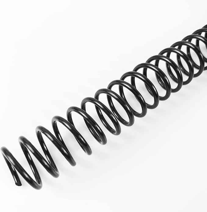 Binditek 50 Pack Plastic Spiral Binding Coils, 14mm(9/16"), 115 Sheet Capacity, 4:1 Pitch, Black, 48 Loops, for Letter Size, for Students and Coworkers