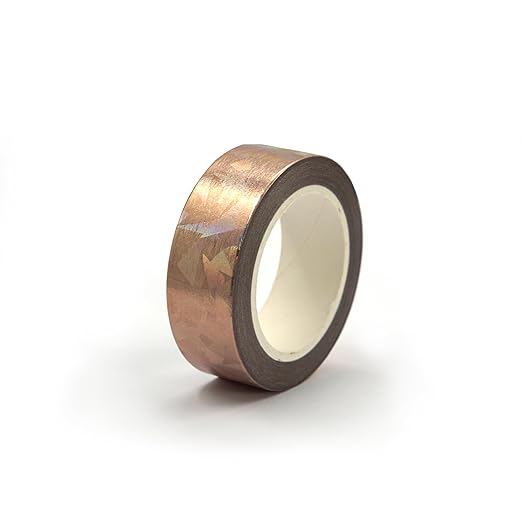 Rose Gold Broken Glass foil washi Tape for Wall Decor Decorative Tape Crafts Washy-Tape Strips Duct Tape Metallic washi Tape Self Adhesive Masking Tape 0.59in x33FT (Rose Gold Broken Glass)