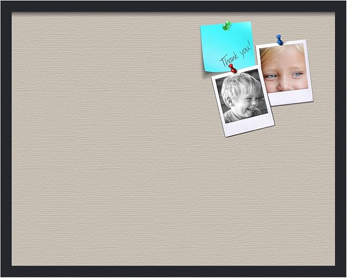 PinPix 28x22 Inch Cork Bulletin Board. This Decorative Framed Pin Board Comes with Desert Pastel Design and a Satin Black Frame. Ideal for Home Office Decor or Message Board (PinPix-1815)