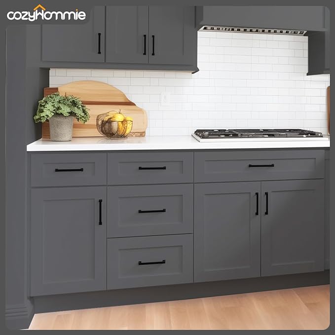 Shaker Style Pebble Grey RTA RTA Base Drawer Cabinet by Solid Wood for Kitchen, Bathroom, Bedroom or Office with 3 Drawers and Soft Close(21" W x 24" D x 34-1/2" H)