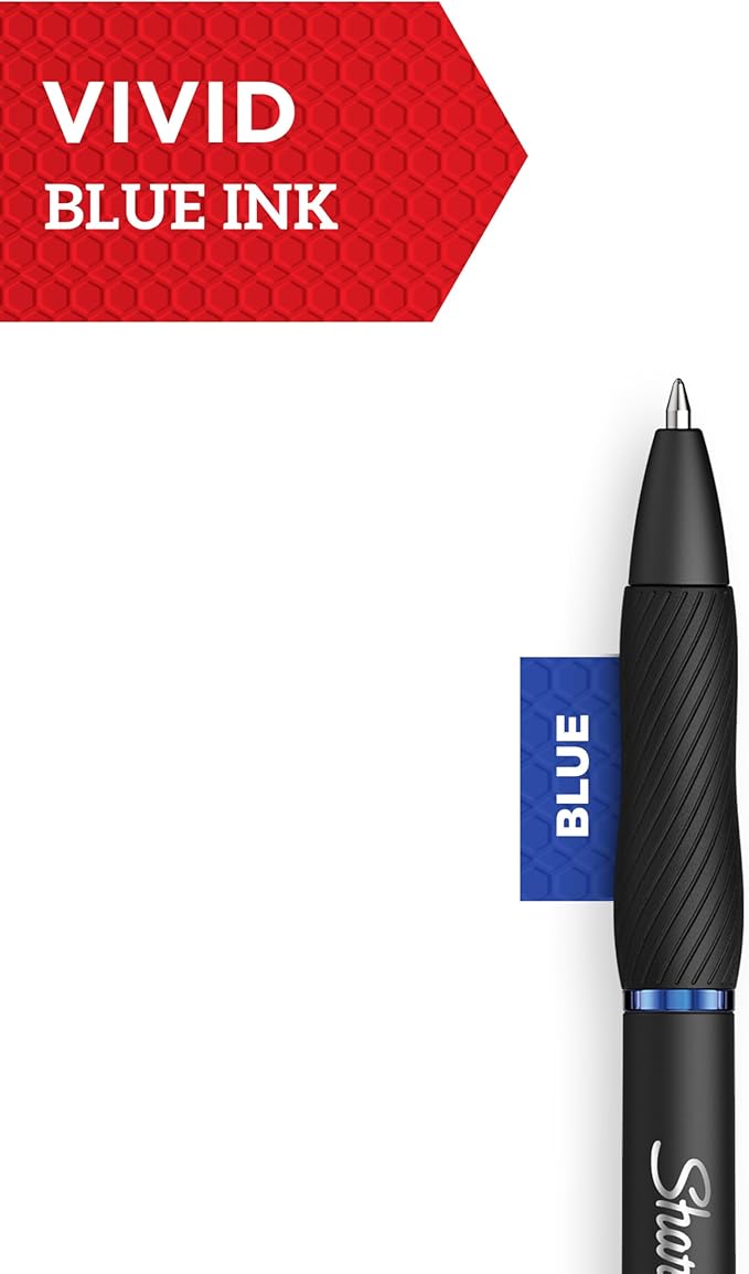 SHARPIE S-Gel Pens, Gel Pens, Medium Point (0.7mm), Blue Ink Gel Pen, 36 Count