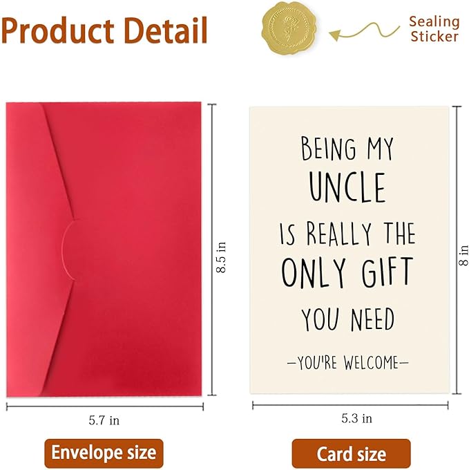 Funny Uncle Birthday Card, Uncle Birthday Gifts from Niece, Birthday Cards for Uncle, Best Gifts for Uncle from Nephew, Happy Birthday Uncle