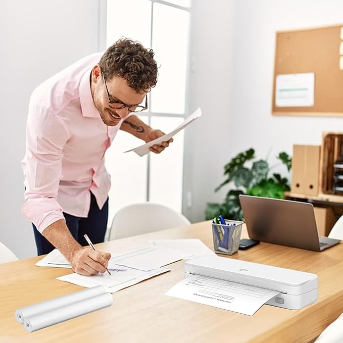 4 Rolls Thermal Paper 8.5x 11 Inches, US Letter Size Paper for Printer, Compatible with Portable Printers Wireless for Travel, Portable and Travel-Friendly Thermal Paper Roll