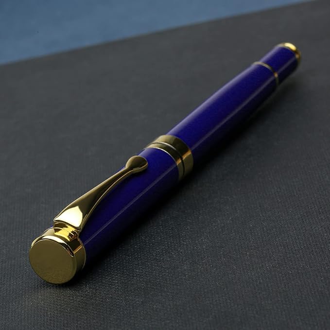 YIVONKA Luxury Ballpoint Pens Best Ball Pen Gift Set for Men & Women Professional Executive Office Nice BallPens Classy Gift Box Ballpoint Black Refill Line width 0.5mm (Blue Gold)