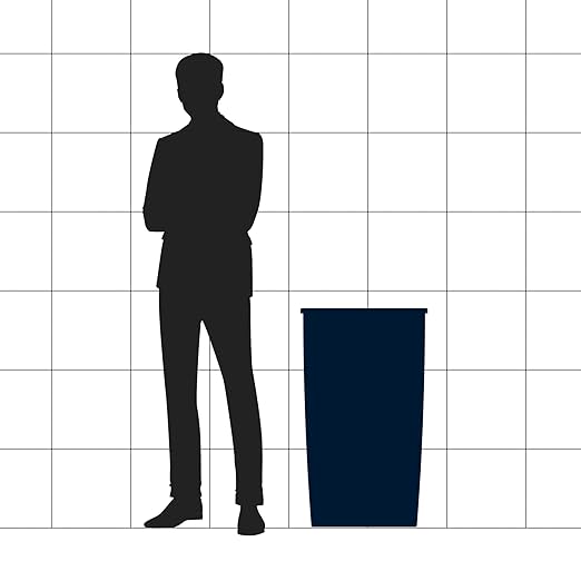 50 Gallon Black Square Commercial Trash Can