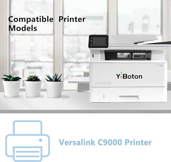 C9000 High Capacity Toner Cartridge 106R04077 106R04074 106R04075 106R04076 for Xerox VersaLink C9000 Printer(4-Pack, 1BK/1C/1M/1Y 31400 Pages)