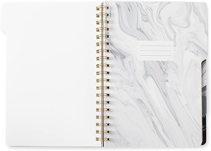 Fringe Studio Large Tab Notebook,Marble Gray, Flexible Paperback Cover, College Ruled, 5 Subject/Die-Cut Dividers, Notebook, 7.25" X 10", 180 Lined Pages (343005), Multicolor