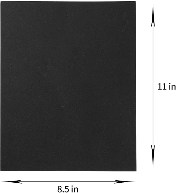 Wishop 20 Sheets Colored Thick Paper Cardstock Blank for DIY Crafts Cards Making, Halloween, Invitations, Scrapbook Supplies (Black, 8.5 x 11 inches)