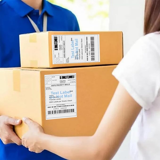 9527 Product 4" x 6" Zebra Fanfold Direct Thermal Shipping Labels,2 Stacks, 4000 Labels White, Perforated (2,000 Label per Stack)