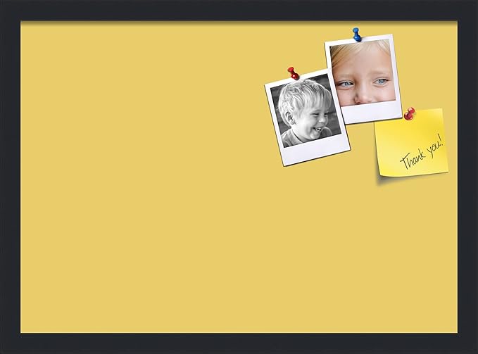 PinPix 21x15 Inch Cork Bulletin Board. This Decorative Framed Pin Board Comes with Honey Pastel Design and a Satin Black Frame. Ideal for Home Office Decor or Message Board (PinPix-1810)