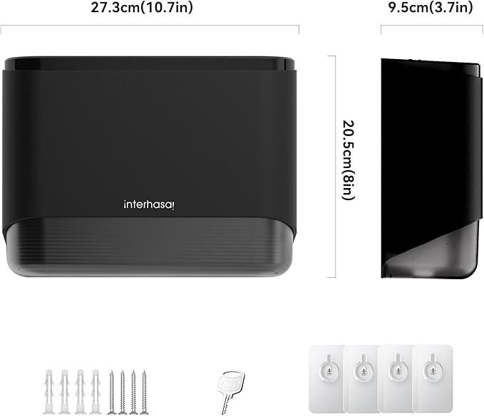 Commercial Paper Towel Dispenser Wall Mount Adhesive Multifold Trifold cFold Folded Paper Hand Towel Dispenser for Bathroom 10.7" L x 3.7" W x 8" H