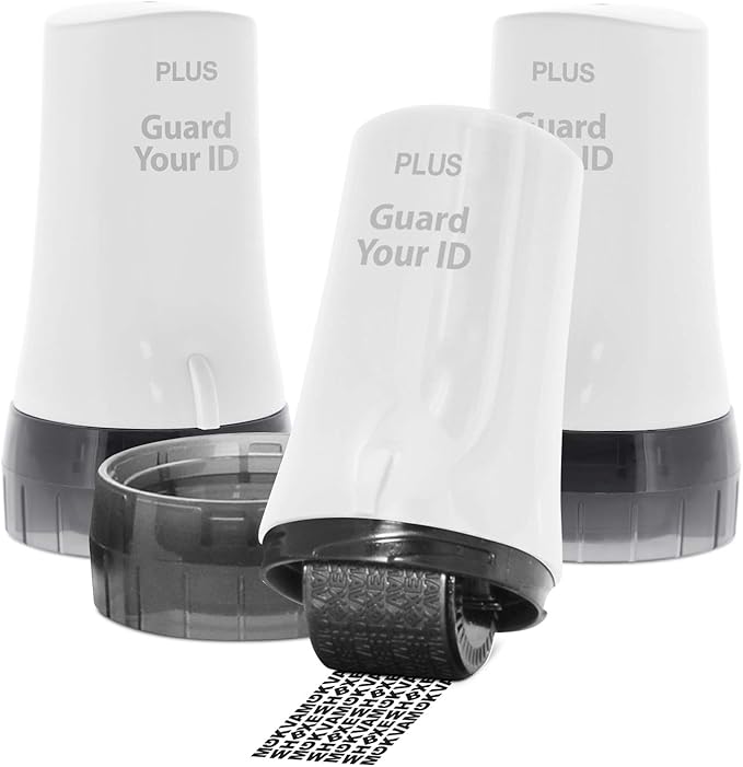 Guard Your ID Advanced 2.0 Roller Identity Privacy Stamp for Identity Theft Prevention and Security (Regular 3-Pack, White)