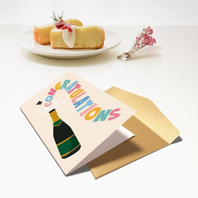 Champagne Congratulations Card, Congrats Engagement Card, Bridal Shower Card, Wedding Card, Baby Shower Card