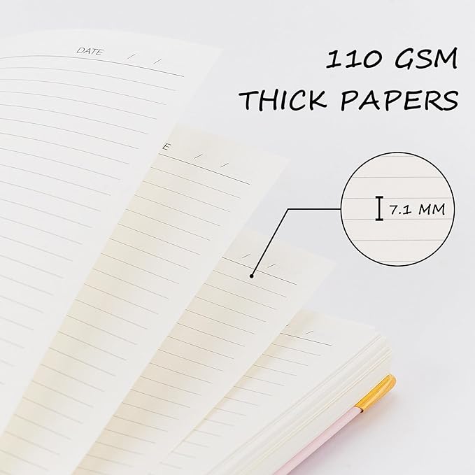 Spiral Notebook, Hardcover B5 College Ruled Notebooks, 300 Pages Notebooks for Work and School, 110 GSM Thick Papers Journals for Writing, Office Supplies for Women and Men Pink B5