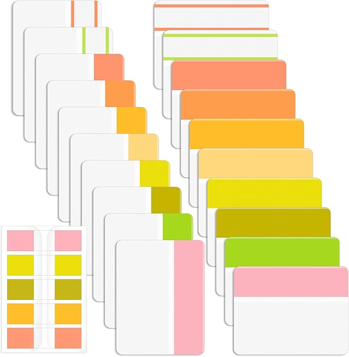 Mr. Pen Sticky Index Tabs - 500 Pcs, 21 Sets, Colorful Page Markers for Binders, Books, & Notebooks