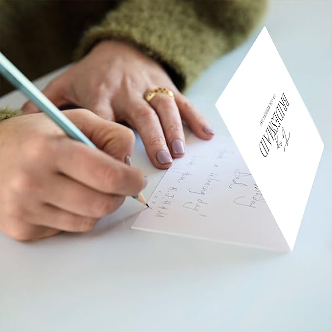 6 Pieces Bridesmaid Proposal Cards with Envelopes, 4 Pieces To My Bridesmaid On Our Wedding Day Cards and 2 Pieces To My Maid Of Honor On Our Wedding Day Cards.（Bridesmaid - 6cards A）