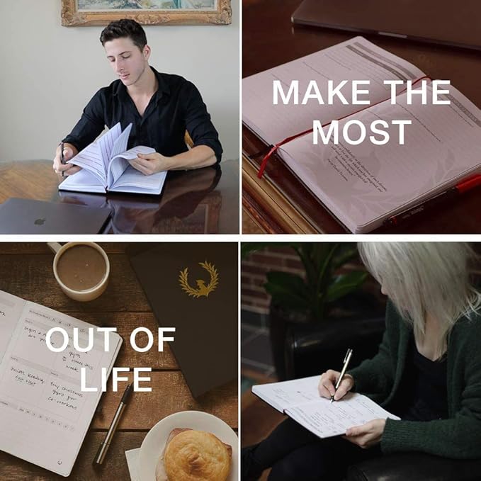The Phoenix Journal - Best Daily Goal Planner, Organizer, & Calendar for Goal Setting, Gratitude, Happiness, & Productivity - Vision Board & Habit Tracking - 12 Weeks, Undated, Hardcover (Executive)