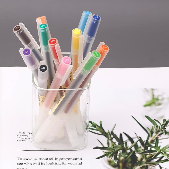 Colored Pens for Note Taking,0.38mm Ultra Fine Point 12 Multicolor Pen for Journaling Writing Drawing Coloring Planner Calendar,12 Count