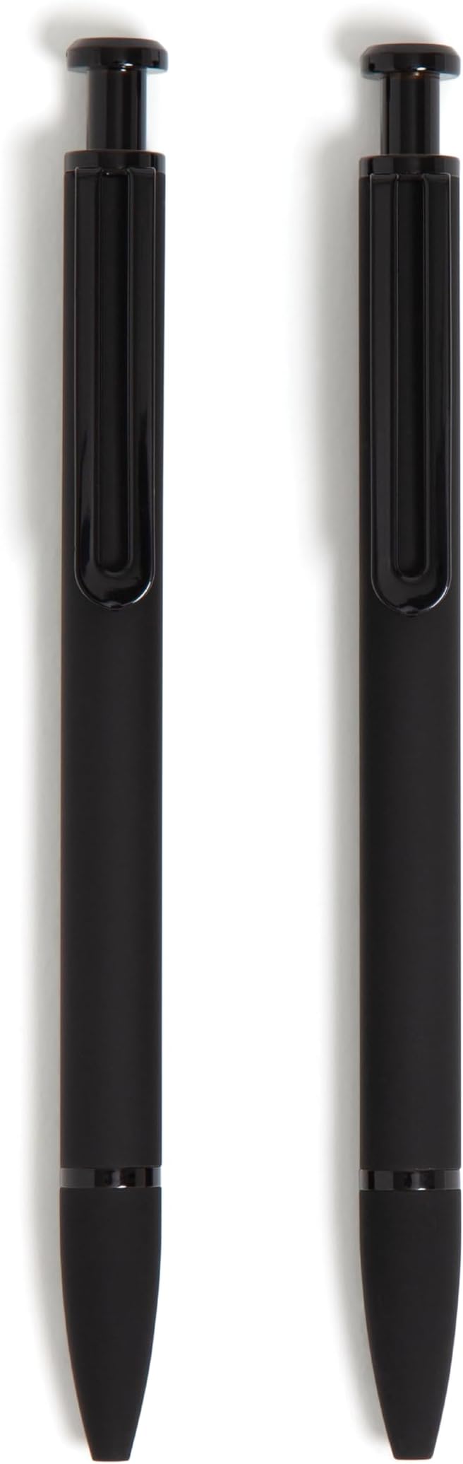 U Brands Midnight Monterey Ballpoint Pens, Set of 2, Black Soft Touch, Painted Black Details, Bold (1.0 mm) Point, Black Ink