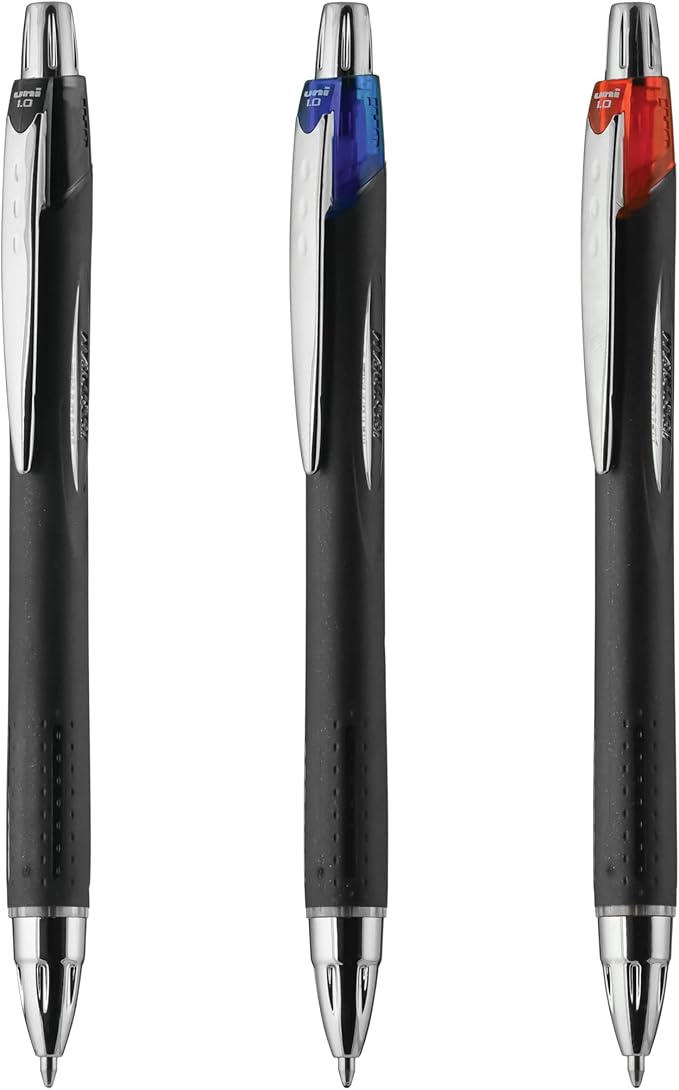 uni-ball 73840 Jetstream RT Ballpoint Pens, Bold Point (1.0mm), Assorted Colors, 3 Count
