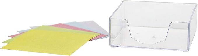 BAZIC Color Paper Cube w/Durable Tray, 3" X 3" 300 Count/Pack, Mini Memo Papers Pads Note Paper Reminders (Non Sticky), Assorted Colors, 1-Pack