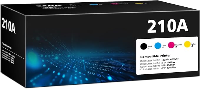 210A Toner Cartridges Compatible for HP 210A 210X Toner Cartridges for Color Laser Pro 4201dw 4201dn MFP 4301fdn 4301fdw 4301dw Printer, 8 Pack