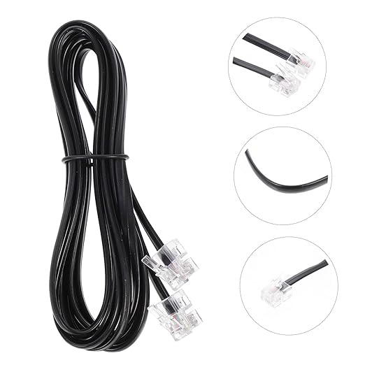 SHOWERORO 10Pcs Meters Flat Telephone Wire Core Port Cable for Telephone Connection and Extension Landline Accessory