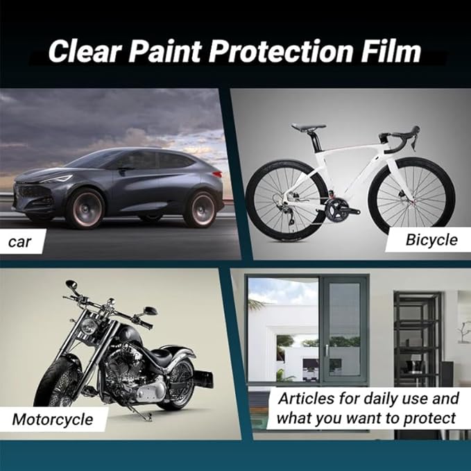 Clear Paint Protection Bulk Film for Cars, Headlight, Doors & Furniture, Self-Adhesive, Non-Yellowing, UV & Scratch Resistant, 7.5 mil TPU (6" x 60")