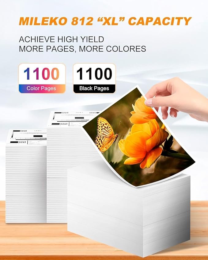 812XL Ink Cartridge Epson Remanufactured Replacement for Epson 812 812XL Ink Cartridges Combo Pack for Epson 812 XL T812XL Work for Workforce Pro WF-7840 WF-7820 WF-7310 EC-C7000 Printer（4 Pack）