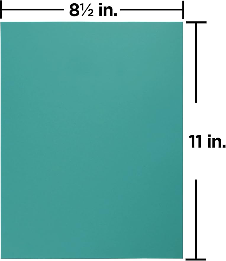 JAM PAPER Colored 24lb Paper - 90 gsm - 8.5 x 11 - Sea Blue Recycled - 50 Sheets/Pack