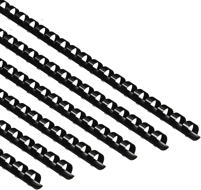 Yunsailing 150 Pack Plastic Binding Combs Plastic Binder Comb Ring 19 Ring Binding Spines Letter Size Spiral coils for Notebook Calendar(3/8 in,Black)