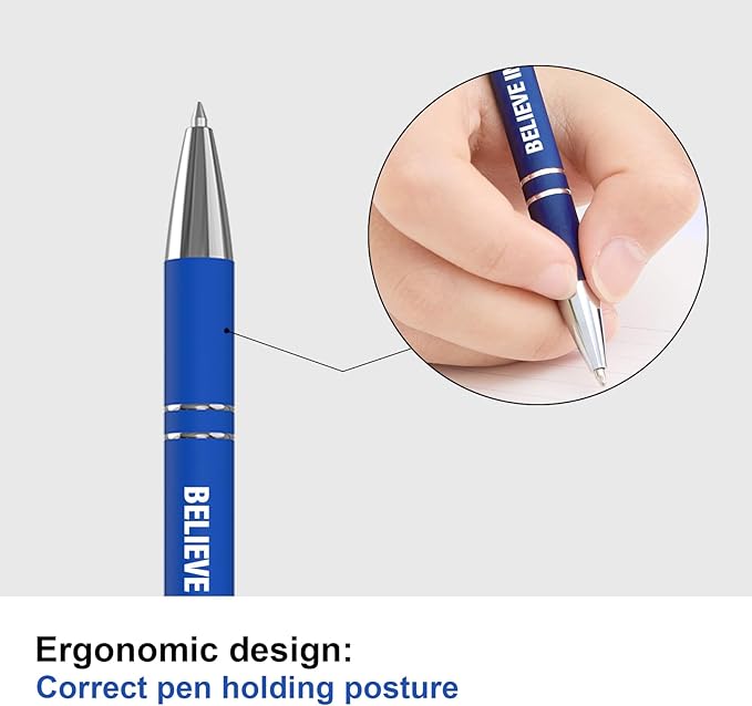 Funny Pens, 12 Pcs Pens Fine Point Smooth Writing Pens, Inspirational Ballpoint Pens with Screens Touch Stylus Tips, Blue Ink 1.0 Mm Pens Gift Office Desk Accessories, Motivational Stylus Pens