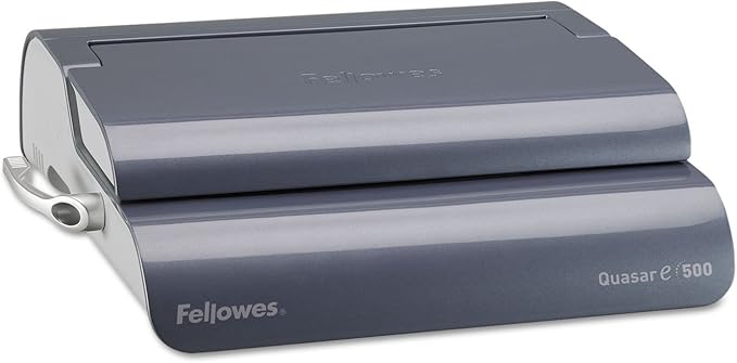 Fellowes 5216901 Quasar 500 Electric Comb Binding System, 16 7/8 x 15 3/8 x 5 1/8, Metallic Gray