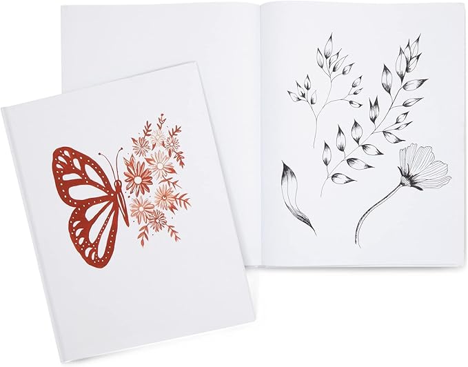 Paper Junkie 8.5x11 inch White Blank Hardcover Books for Kids to Write Stories, Unlined Scrapbook and Journal - 18 Sheets/36 Pages Each - Pack of 3