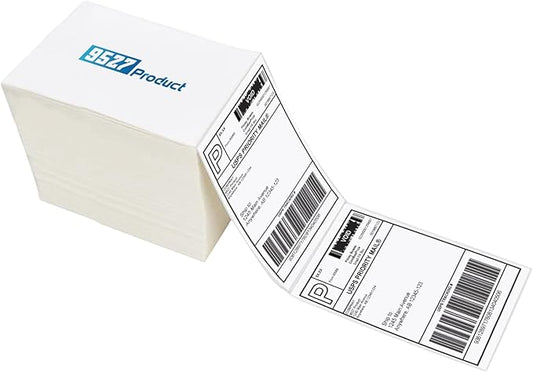 9527 Product Fanfold 4 x 6 Direct Thermal Labels White Perforated Shipping Labels, 1000 Label per Stack,1 Stack