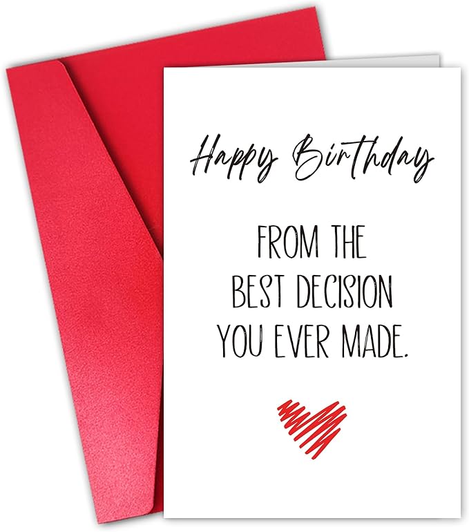 Happy Birthday Card for Boyfriend Husband, Funny Birthday Card for Him Men, Best Decision You Ever Made Birthday Gift