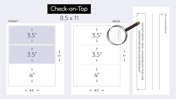 Compuchecks Blank Check Paper - 100 Pack - Computer Security Business Checks, QuickBooks & Laser Printer Compatible - Check On top, Voucher On Bottom - Check Paper Size 8 1/2-11 -Blue/Red Prismatic