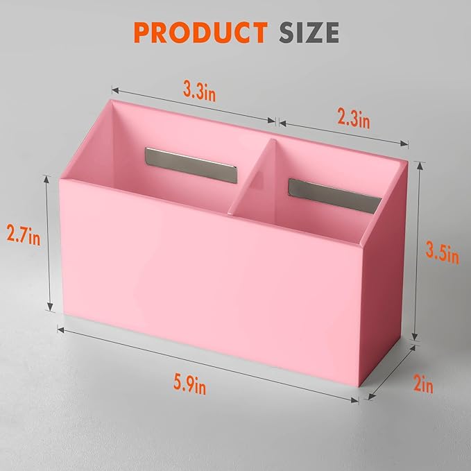 BEYGORM Magnetic Dry Erase Marker Holder for Whiteboard,Non-slip Acrylic Magnet Pen Holder for Fridge Refrigerator,Locker Organizer for Work,Locker Accessories,Pencil Cup for Desk(Pink)