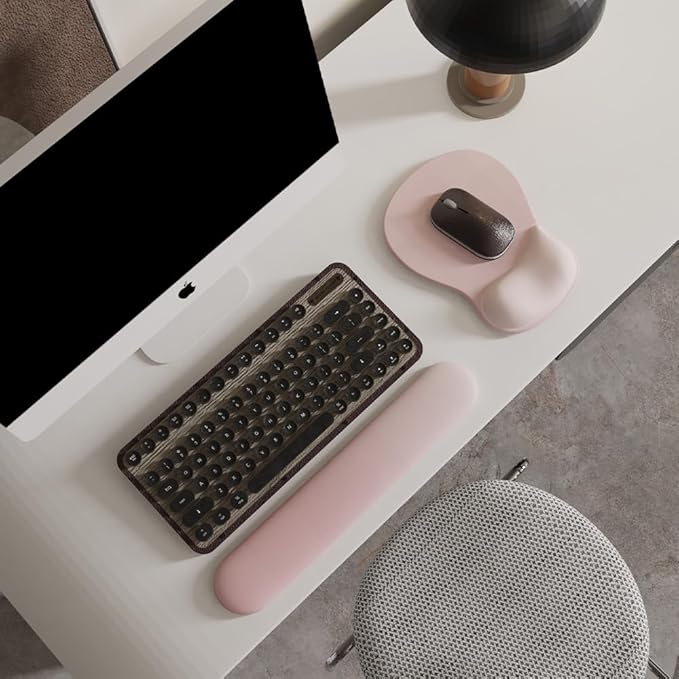 ErgoComfort Gel Wrist Rest Mouse Pad-Ergonomic Office Mousepad with Wrist Support-Non-Slip, Design Desk Accessories Mat for Home&Game Decor (02Pink Serenity)