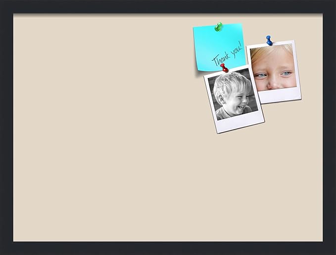 PinPix 23x17 Inch Cork Bulletin Board. This Decorative Framed Pin Board Comes with Desert Pastel Design and a Satin Black Frame. Ideal for Home Office Decor or Message Board (PinPix-1815)