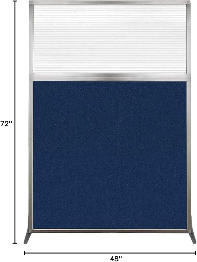Versare Hush Screen Portable Room Divider | Workstation Wall Divider | Freestanding Privacy Hush Panels | Clear Fluted Windows | Fabric Office Divider Screen | Great for Room Separation